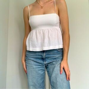 Gorgeous White Tie String Strap Tank (size XS-S)